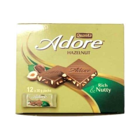 Quanta Adore Hazelnut Chocolate 30g x12