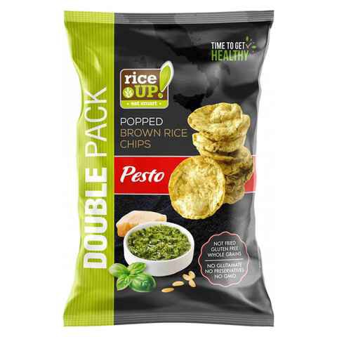 Rice Up Popped Brown Rice Chips Pesto 120g