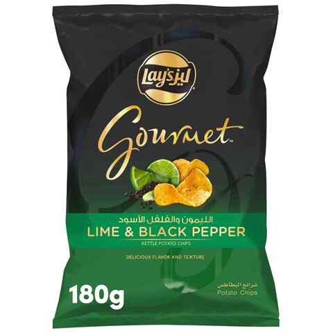 Lay&#39;s Gourmet Lime and Black Pepper Potato Chips 180g