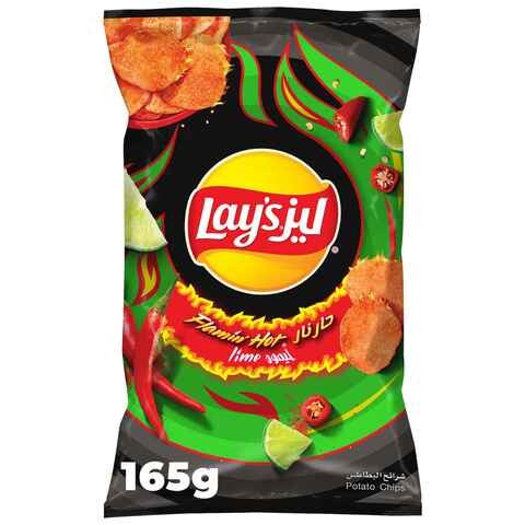 Lay&#39;s Flamin&#39; Hot Lime Flavoured Potato Chips, 165g