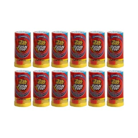 Bazooka Push Pop Triple Power Candy 34g x12