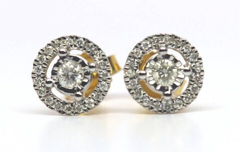 18k MIRACLE DIAMOND EARRING 0.2 CTS-Yellow Gold