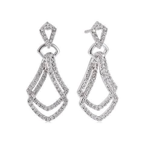 18k ILLUSION DIAMOND EARRING 0.41 CTS-Yellow Gold