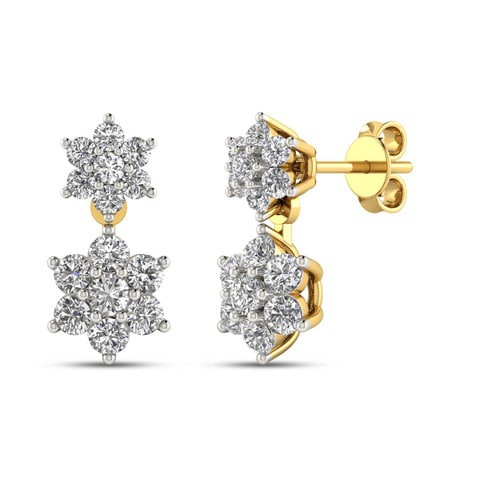 18k NAKSHATRA DIAMOND EARRING 0.37 CTS-White Gold