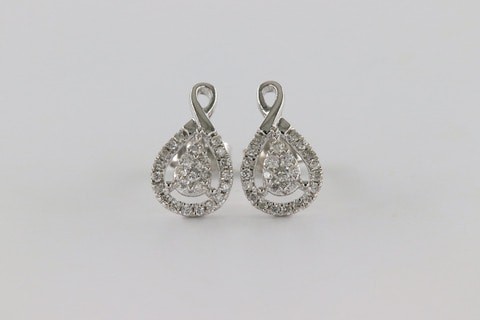 18k ILLUSION DIAMOND EARRING 0.24 CTS-White Gold