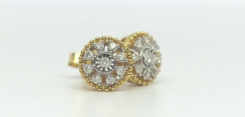 18k ILLUSION DIAMOND EARRING 0.13 CTS-White Gold