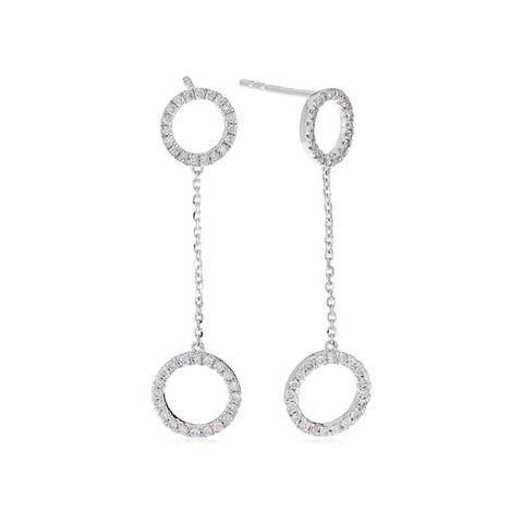 18k ILLUSION DIAMOND EARRING 0.38 CTS-White Gold