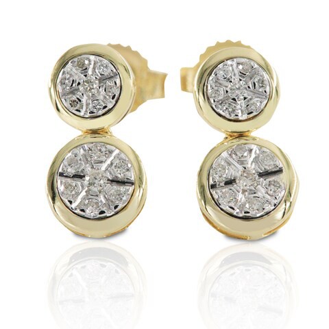 18k NAPOLI DIAMOND EARRING 0.12 CTS-White Gold