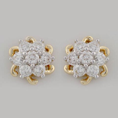 18k NAKSHATRA DIAMOND EARRING 0.35 CTS-Yellow Gold