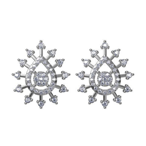 18k ILLUSION DIAMOND EARRING 0.29 CTS-White Gold