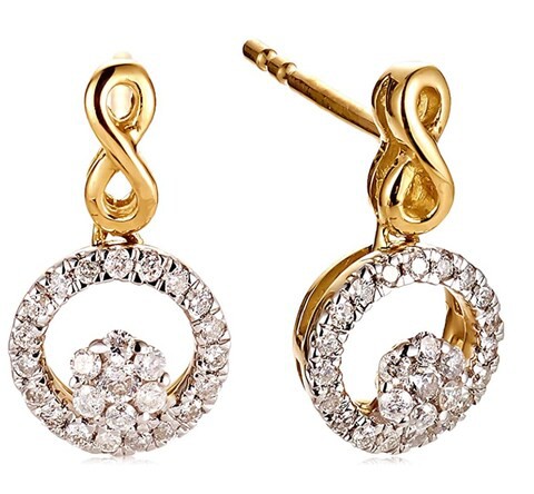 18k ILLUSION DIAMOND EARRING 0.25 CTS-White Gold