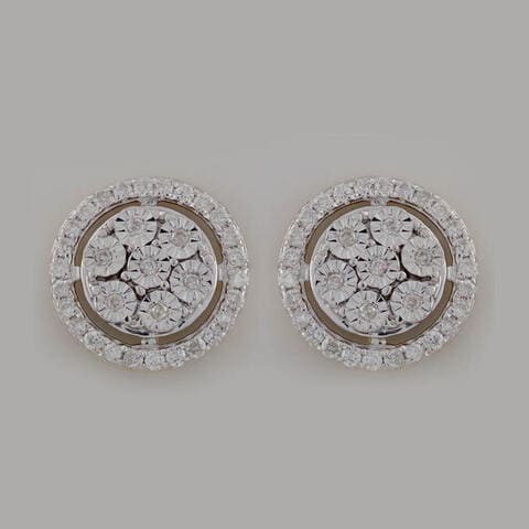 18k ILLUSION DIAMOND EARRING 0.24 CTS-Yellow Gold