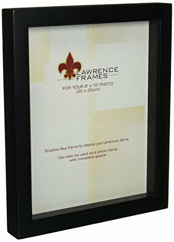 Lawrence Frames 795080 Black Wood Treasure Box Shadow Box Picture Frame, 8 by 10-Inch