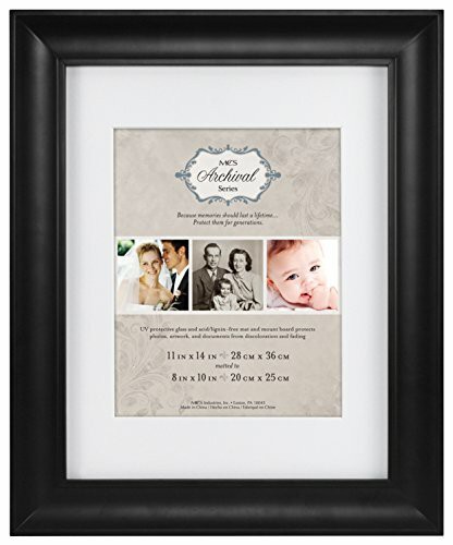 MCS 11 by 14-Inch Archival 8x10, Black 11x14 matted Frame