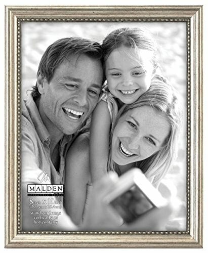 Malden International Designs Classic Wood Picture Frame, 8x10, Silver