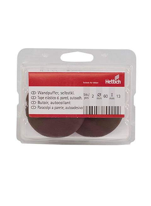 Hettich 2-Piece Self Adhesive Wall Buffer Multicolour 60 x 13millimeter