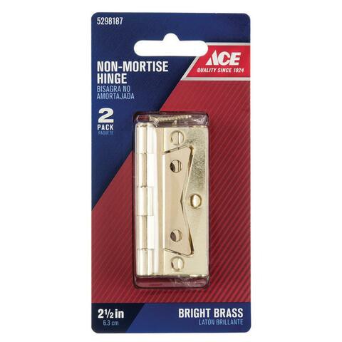 Ace Brass Non-Mortise Hinge (7.62 Cm, 2 Pc.)