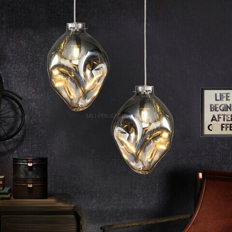 Indoor Evelyn Glass Pendant Light D1831 - Chrome