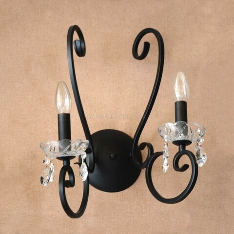 Indoor Wall Sconce-KR334-2Arms-2xE14-Black