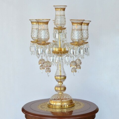 Crystal Table Lamp Glass-6Arms MT9850-Gold