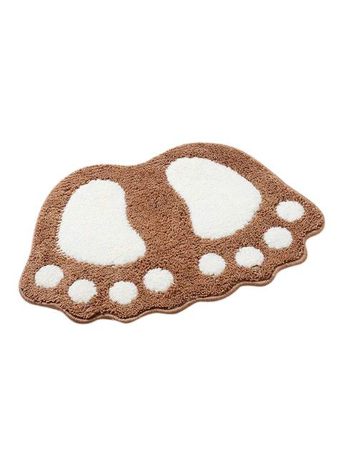 MissTiara Big Feet Designed Doormat Brown/White 60x40centimeter