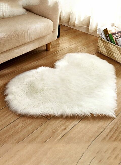 Generic - Home Carpet Love Heart Shaped Bedroom Living Room Study Room Rug White S