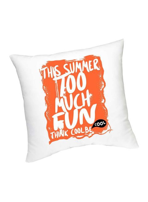 FMstyles This Summer Too Much Fun Printed Cushion White/Orange 45 cm