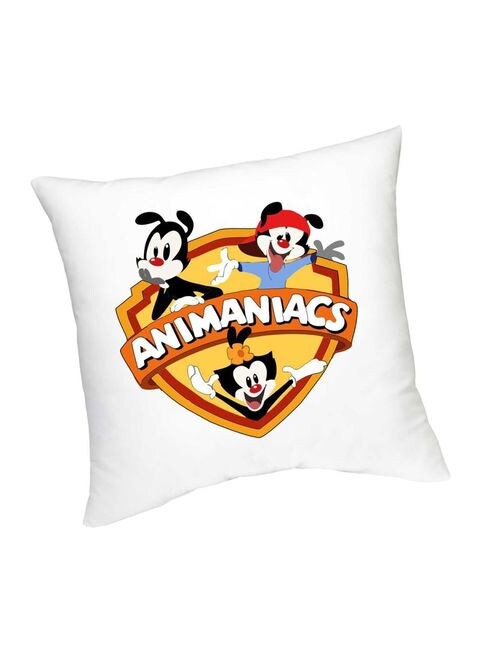 FMstyles Vintage Animaniacs Printed Cushion White/Orange/Yellow 45 cm