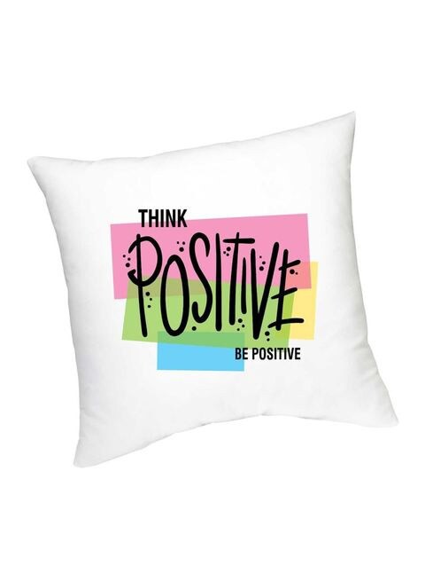 FMstyles Think Positive Be Positive Printed Cushion