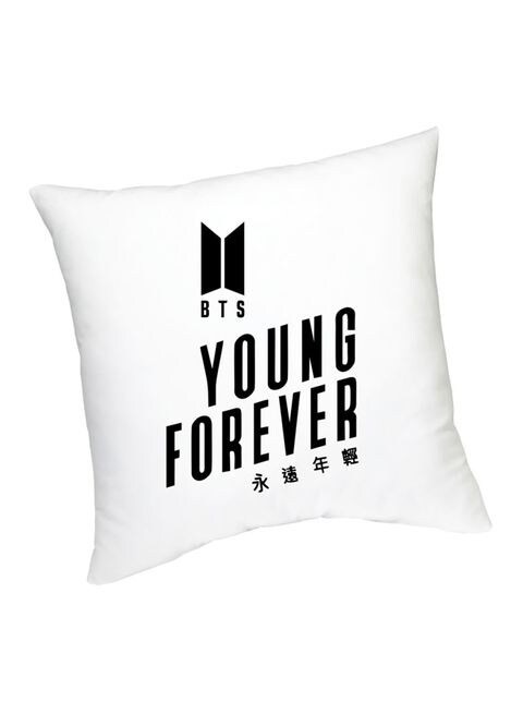 FMstyles Young Forever Printed Cushion White/Black 45 cm