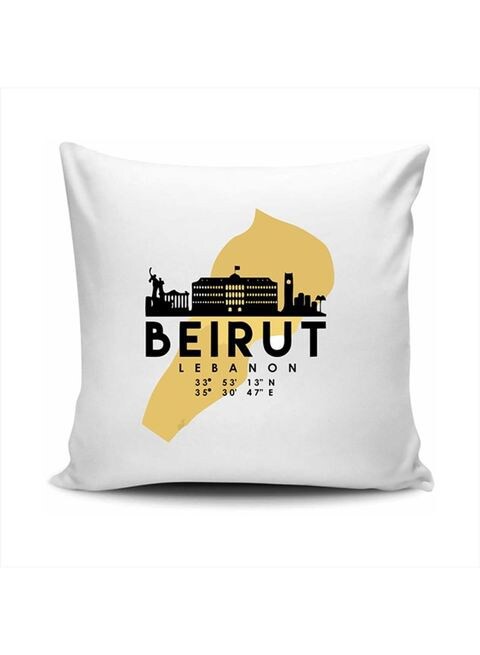 FMstyles Beirut Lebanon Skyline Map Art Cushion