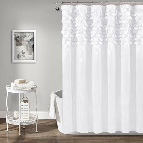 Lush Decor Lillian Shower Curtain, White