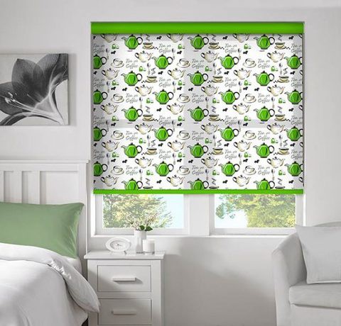 Afternoon Tea Fern Translucent Roller Blinds W: 150cm H: 200cm