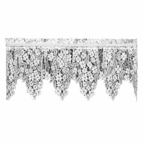 Heritage Lace Dogwood 55-Inch By 18-Inch Drop White Valance