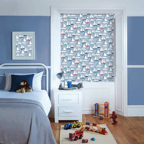 Boats  Blackout Roller Blinds W: 180cm H: 200cm