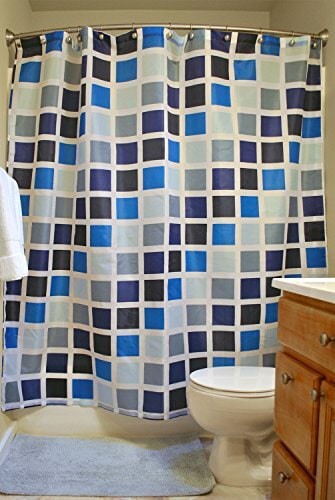 Dii Camz33551 5-Piece Bathroom Starter Set, Includes 72X72 Curtain, 12 Shower Hooks, 1 Soap Dish, 1 Cup, 1 Lotion Dispenser, 16, Mosaic Tiles S/16