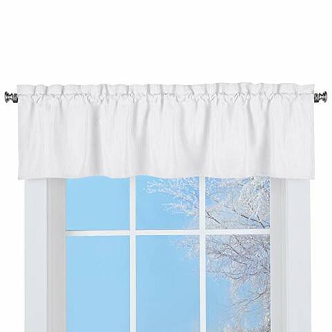 Lorraine Home Fashions Ribcord Valance, 54-Inch X 12-Inch, White