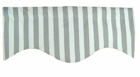 Rlf Home Awning Stripe M Shaped Valance, Grey