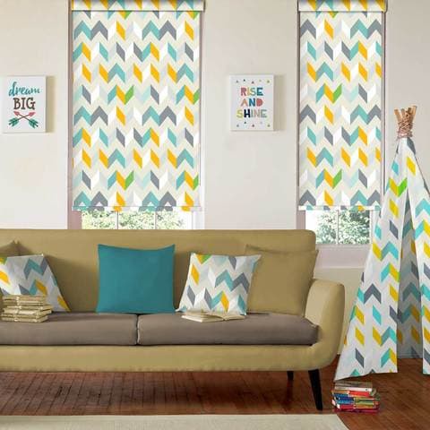 Chevron  Blackout Roller Blinds W: 180cm H: 200cm