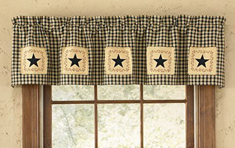 Park Designs Star Patch Lined Valance, 60 X 14