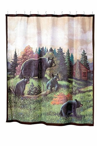 Avanti Linens Black Bear Lodge 72&quot; X 72&quot; Shower Curtain, Multi-Colored