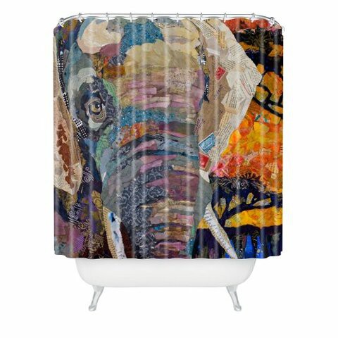 Deny Designs Elizabeth St Hilaire Nelson Elephant Shower Curtain, 69&quot; X 72&quot;