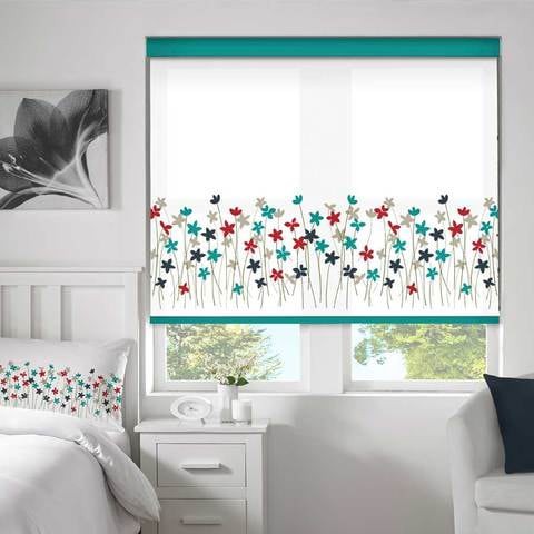 Borderflower Blush  Translucent Roller Blinds W: 90cm H: 200cm