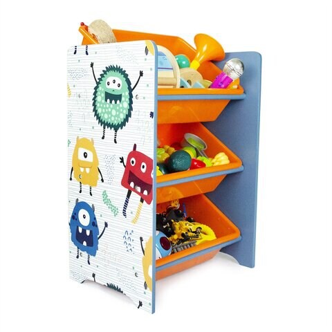 Monster Toy Storage with 3Bins - Multicolour