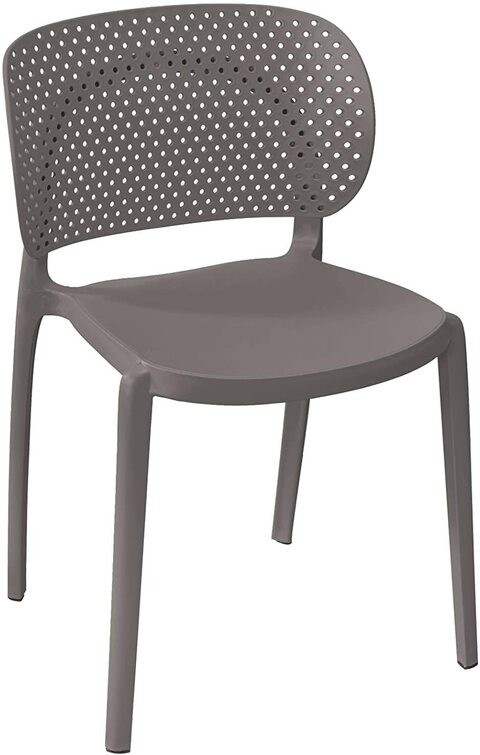 Mono Chair Dotted, Premium Stackable Chairs, Modern Nordic PP Chair for Indoor &amp; Outdoor Use, Dining &amp; Leisure Bistro Chairs By Daamudi (Mocha Brown, 4 PC SET)