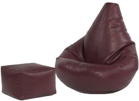 Comfy xl Bean Bag &amp; Footrest - Marroon