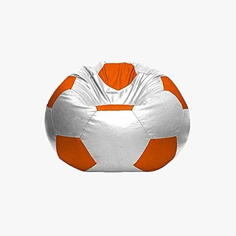 Luxe Decora Football Bean bag White/Orange