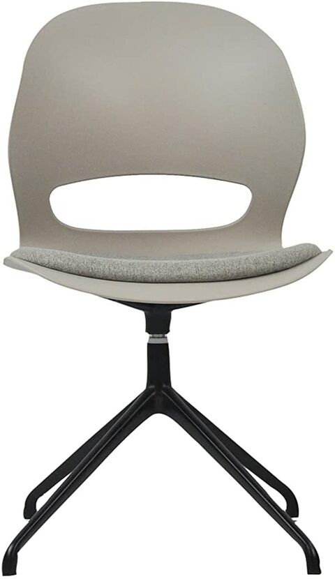 VIS Chair, Premium Meeting & Visitor Chairs, Swivel Chair With Soft Cushion Seat By Navodesk (Beige Grey)