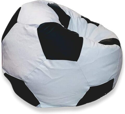 Luxe Decora - Football Bean Bag White &amp; Black