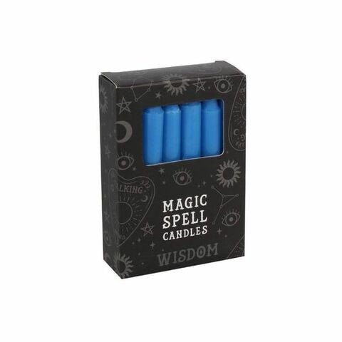 Pack of 12 &#39;WISDOM&#39; Spell Candles Blue